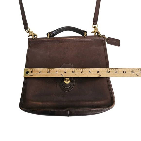 Vintage Coach Women's Willis Full Grain Leather Shoulder Bag J8U-9927 Brown READ - Picture 6 of 16